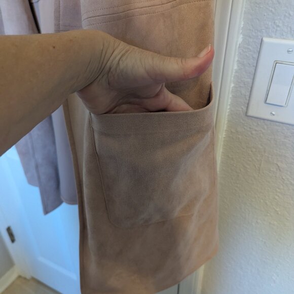 Muted Blush | Ultrasuede Duster Jacket / Long Cardigan | Dress Barn | L | EUC - Picture 4 of 8